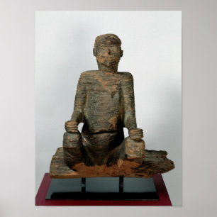 Pôster Estátua de um homem assentado, Mbembe, Nigéria