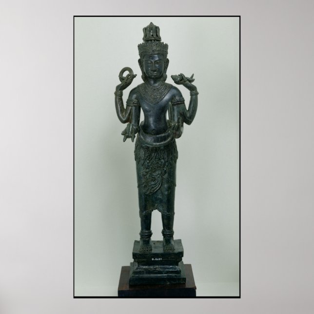 Pôster Estátua de Vishnu em sua forma tripla de Vishnu (Frente)