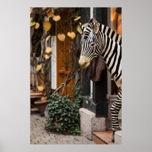 Pôster Estátua de Zebra na Loja, Alemanha