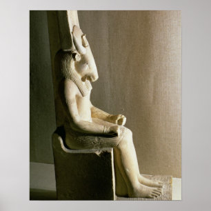 Pôster Estátua do deus Montu com a cabeça de um touro, 