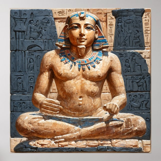Poster Estátua do Escribo Egípcio Antigo (Frente)