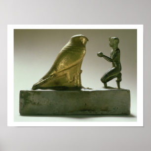 Pôster Estátua do rei Taharqa que adora o falcão-deus