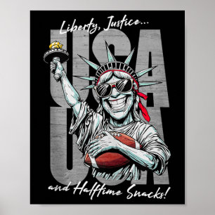 Poster Estátua engraçada da Liberdade Futebol EUA Patriot