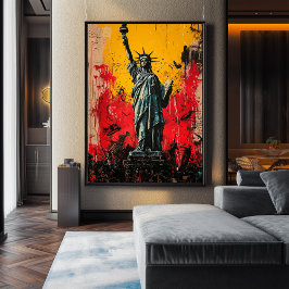 Poster Estátua expressionista da Liberdade - Arte Negra