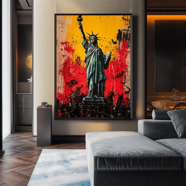 Poster Estátua expressionista da Liberdade - Arte Negra (Criador carregado)