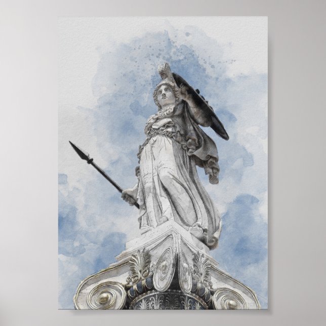 Poster Estátua grega clássica Athena (Frente)