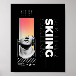 Poster Estátua grega esquiando inverno esportes neve mont