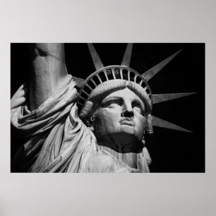 Poster Estátua Preta e Branca da Liberdade, Nova York