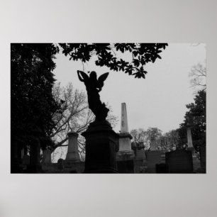 Poster Estátua preto e branco do anjo