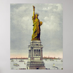 Pôster Estátua Vintage da Liberdade e