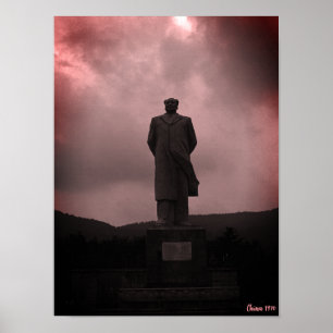Poster Estátua vintage de Changsha Mao Tse Tung