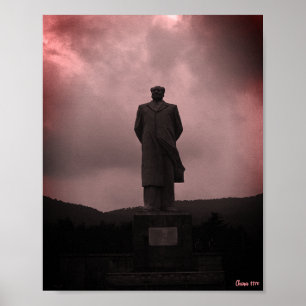 Poster Estátua vintage de Mao Tse Tung de Changsha