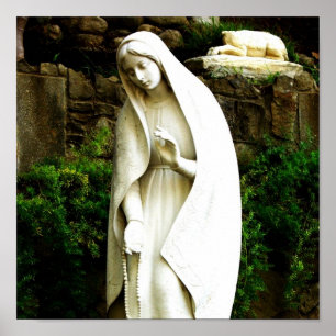 Pôster Estátua Virgem Maria Garden