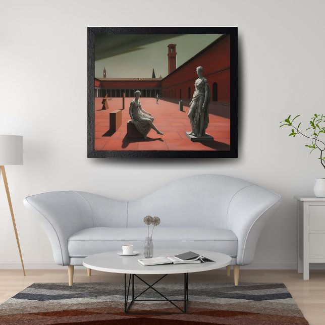 Poster Estatuagens na Paisagem Metafísica | (Criador carregado)