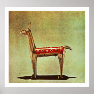 Poster Estatueta de prata do lama, de Peru, depois de