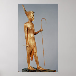 Poster Estatueta do rei que veste a coroa vermelha de