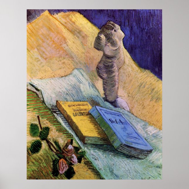 Poster Estatueta Rosa e Novels Vincent van Gogh (Frente)