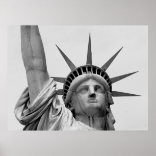 POSTER ESTATUTO DA LIBERDADE, NOVA IORQUE - PRETO E BRANC