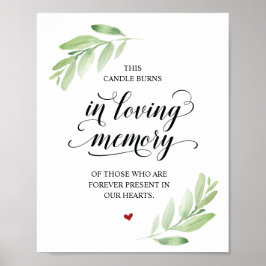 Poster Este candle queima em memória amorosa Placa comemo