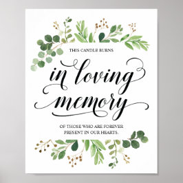 Poster Este candle queima em memória amorosa Placa Comemo