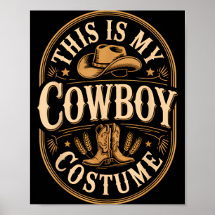 Poster Este É Crachá Vintage de Fantasia de Cowboy Botas