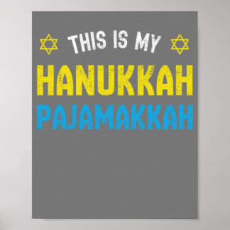 Poster Este É Meu Hanukkah Pajamakkah, Feliz Hanukk Engra