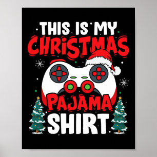 Poster Este É Meu Jogo De Vídeo Do Pajama De Natal