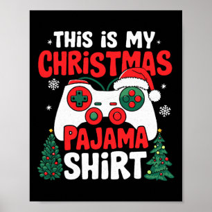 Poster Este É Meu Jogo De Vídeo Do Pajama De Natal