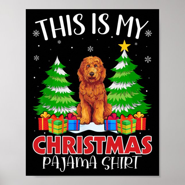 Poster Este É Meu Natal Pajama Goldendoododle Dog Xmas (Frente)