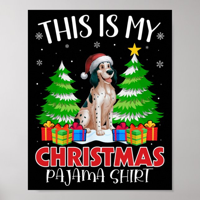 Poster Este É Meu Natal Pajama Inglês Cachorro Xma (Frente)