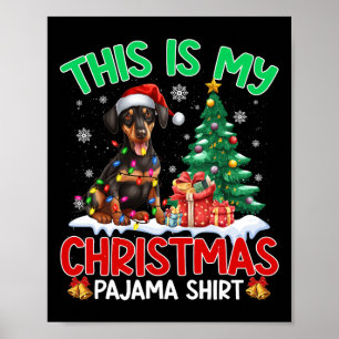Poster Este É O Meu Cachorro De Pajama Doberman De Natal 