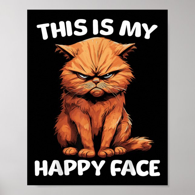 Poster Este é o meu gato de rosto feliz  (Frente)