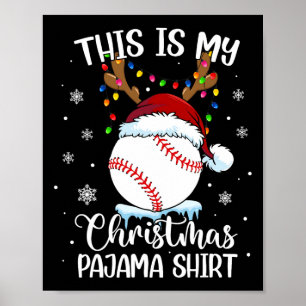 Poster Este é o meu natal de baseball xmas...