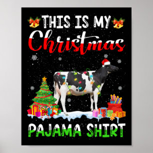 Poster Este É O Meu Natal Pajama Dairy Cow Lover Xmas L
