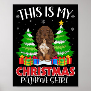 Poster Este É O Meu Natal Pajama Field Spaniel Dog Xmas