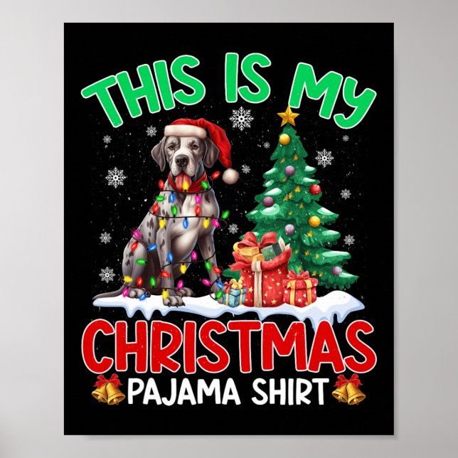 Poster Este É O Meu Natal Pajama, Um Grande Cachorro Dana (Frente)