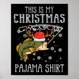 Poster Este É O Meu Pai De Natal Pajama A Pescar Xmas