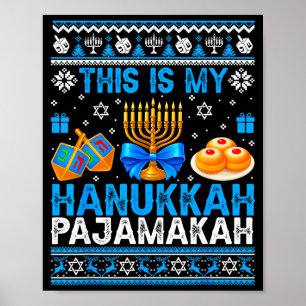 Poster Este É O Meu Pajamakah De Hanuka Feio Chanukah Jud
