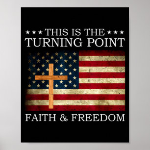 Poster Este É O Ponto de Mudança Fé Cristã Patriótica