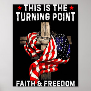 Poster Este É O Ponto de Mudança Fé Cristã Patriótica