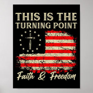 Poster Este É O Ponto de Mudança Fé Cristã Patriótica