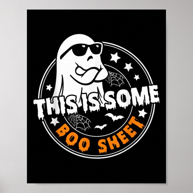 Poster Este É Um Boo Folha Ghost Engraçado Retro Hallowee (Frente)