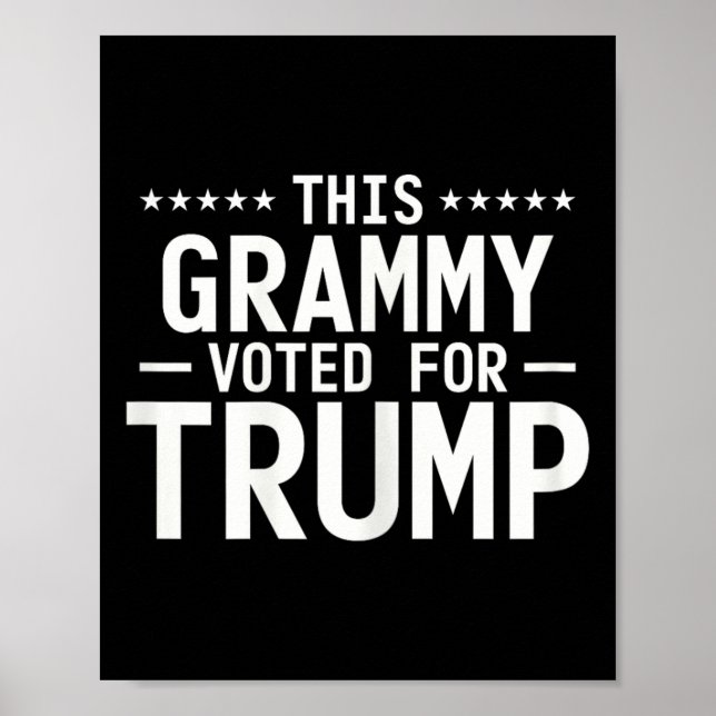 Poster Este Grammy Votou Para Trump 2024 Vovó Orgulhosa (Frente)