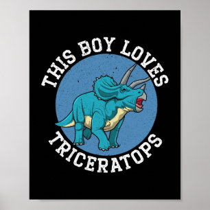 Poster Este Menino Adora Tricerátops Dinossauro Pré-Histó
