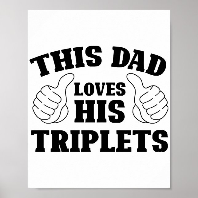 Poster Este Pai ama seus tripletes - presente para Pai co (Frente)