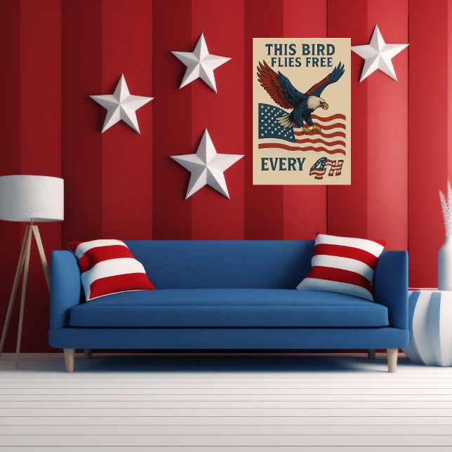 Pôster este pássaro voa livre a cada 4º (Criador carregado)