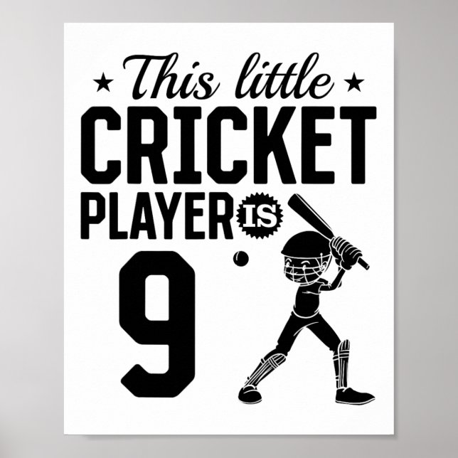 Poster Este pequeno jogador de críquete tem 9 anos - 9º B (Frente)