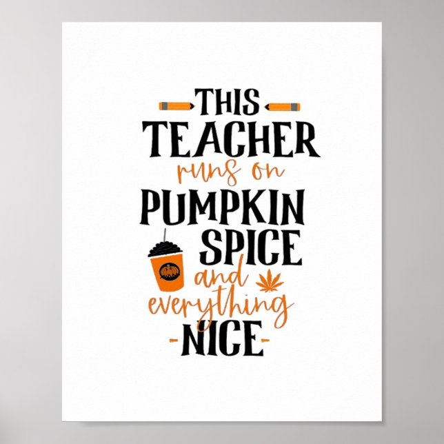 Poster Este Professor Funciona Com Especiarias De Pumpkin (Frente)