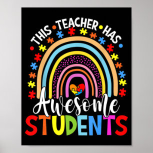 Poster Este Professor Tem Estudantes Incríveis Arco-Íris