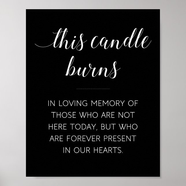 Poster Este Sinal de Casamento Memorial de Vela Preta (Frente)